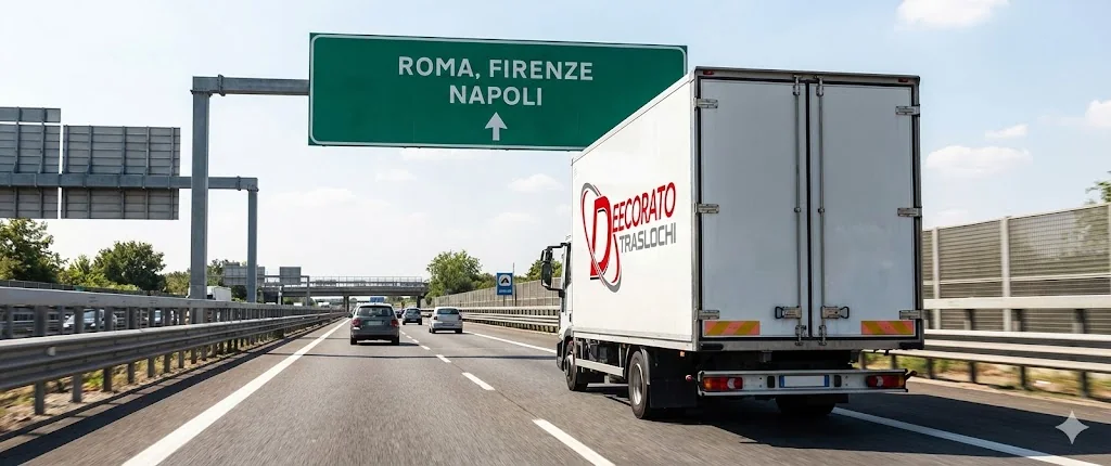 Decorato moving truck in Milan